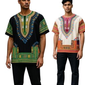 NWT XL Men's Tribal / Dashiki pattern  shirts